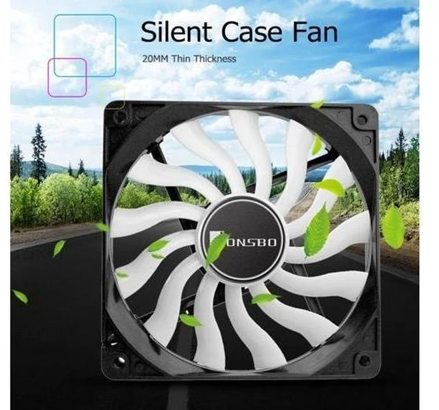 Alt view image 12 of 12 - 12020 ultra-thin fan 120mm Silent Desktop Computer Chassis Fan CPU Cooler Cooling Fan 4Pin 3Pin PC Case Fan for computer