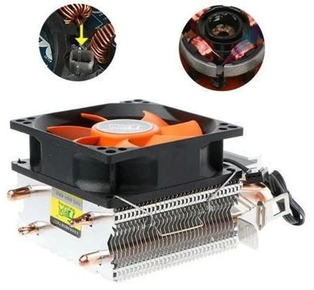 Alt view image 7 of 10 - Quality 2 Heatpipe Aluminium PC CPU Cooler Cooling Fan For Intel 775/1155/1151 AMD 754/AM2 JUN-7C