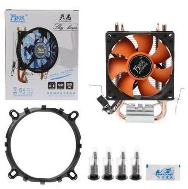 Alt view image 6 of 10 - Quality 2 Heatpipe Aluminium PC CPU Cooler Cooling Fan For Intel 775/1155/1151 AMD 754/AM2 JUN-7C