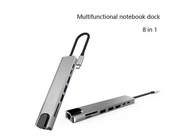 Alt view image 7 of 10 - 6 in 1 USB 3.0 High Speed Ports Type-C Hub Usb-C to 4K 30HZ HD Laptop Rj45 Gigat Ethernet Network PD Hub