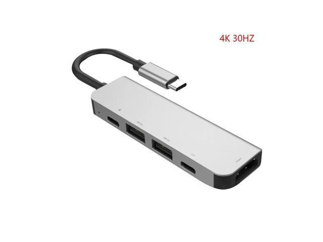 Alt view image 8 of 10 - 6 in 1 USB 3.0 High Speed Ports Type-C Hub Usb-C to 4K 30HZ HD Laptop Rj45 Gigat Ethernet Network PD Hub