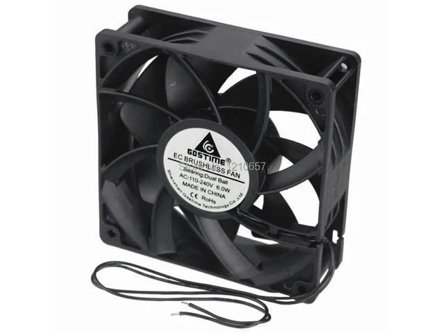 Alt view image 9 of 10 - 1 pcs EC Brushless Cooler Cooling Fan 120mm x 38mm 12038 12cm AC 110V 115V 120V 220V 240V 2 Wires
