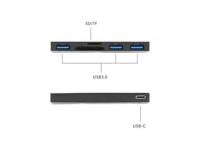 Alt view image 8 of 10 - 5-in-1 USB3.0 Hub Type-C Adaptor Card Reader for Laptop PC Mole HDD Flash Drive 5-in-1 USB3.0 Hub r30