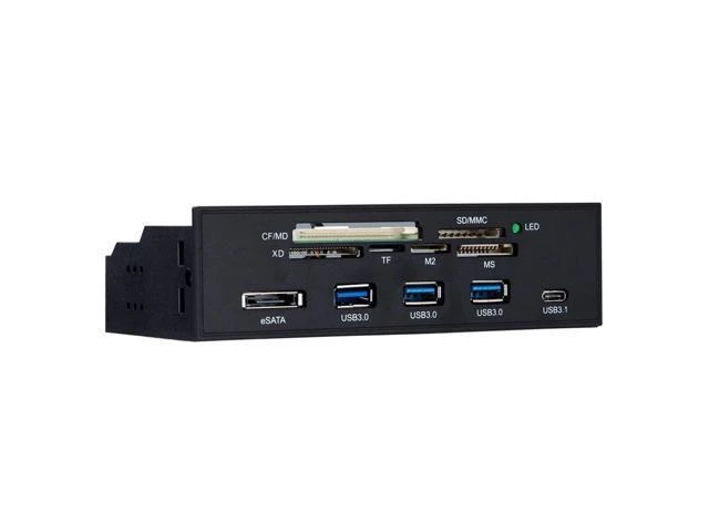 Alt view image 6 of 10 - STW 5.25 inch PC Computer Front panel All-in-1 Multifunction card reader 3ports USB3.0 USB 3.1, Support M2, MSO, SD, MS