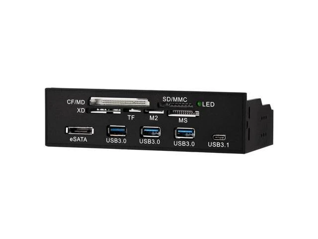 Alt view image 7 of 10 - STW 5.25 inch PC Computer Front panel All-in-1 Multifunction card reader 3ports USB3.0 USB 3.1, Support M2, MSO, SD, MS