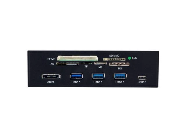 Alt view image 9 of 10 - STW 5.25 inch PC Computer Front panel All-in-1 Multifunction card reader 3ports USB3.0 USB 3.1, Support M2, MSO, SD, MS