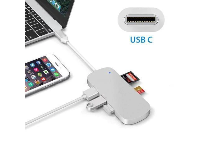 Alt view image 9 of 10 - 2019 new fashion Type C USB-C Hub Adapter 3 USB 3.0 Port Card Reader For MacBook Pro data transfer of speeds up to 5Gb/s 64#
