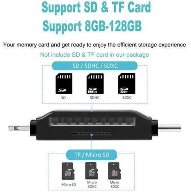 Alt view image 9 of 10 - SD Card Reader microSD Adapter microsd Cardreader SDHC SDXC TF usb c OTG Memory Stick duo RS MMC Adaptador for iphone