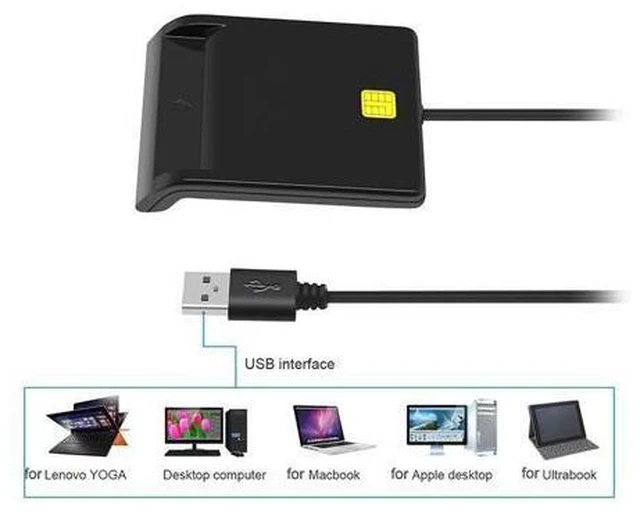 Alt view image 7 of 10 - USB 2.0 Smart Card Reader Bank Card Tax Card ID CAC DNIE ATM IC SIM Card Reader Tablet Computer laptop accessories
