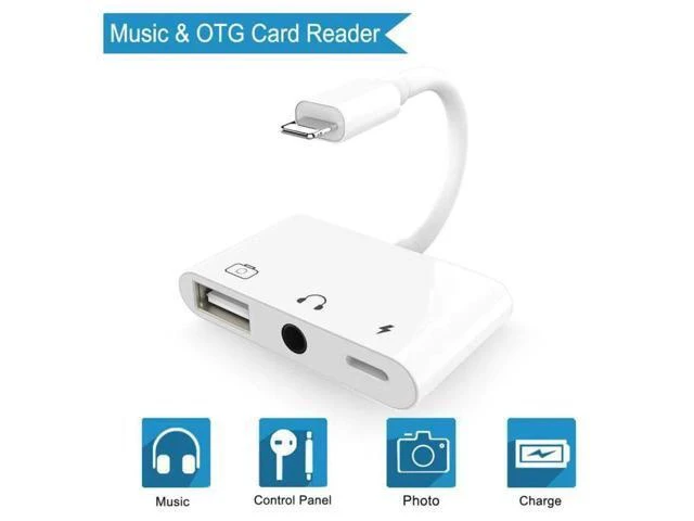 Alt view image 8 of 10 - style OTG Adapter USB 3 Camera Reader With 3.5mm Headphone Jack Connection Kits Data Sync For iPhone 11 X/XR/XS/8/7 500MA