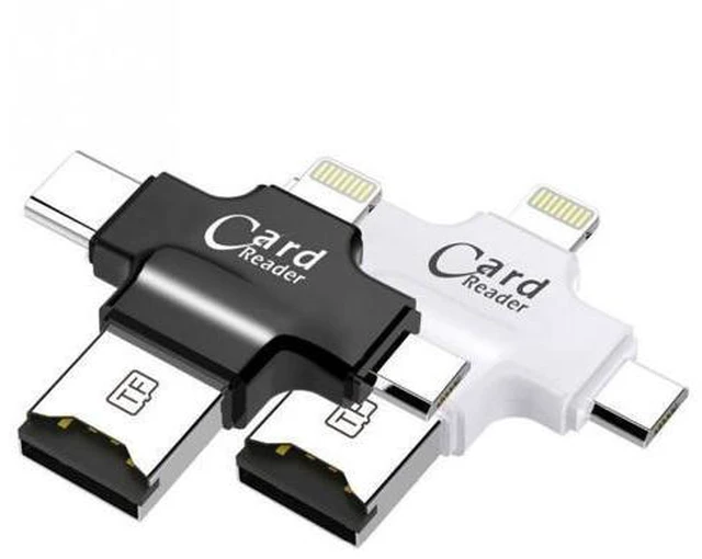 Alt view image 6 of 10 - 4 in 1 Card Reader Type C Micro USB Adapter Micro SD Card Reader Card for iPhone / iPad Smart OTG