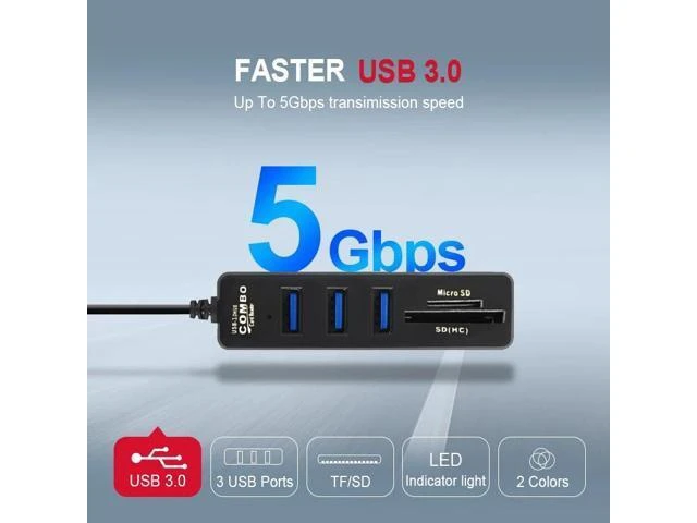 Alt view image 10 of 10 - Hub 3.0 Multi C 3.0 Hub Splitter High Speed 3 / 6 Ports Hab TF SD Card Reader C HUB For PC Computer Accessories