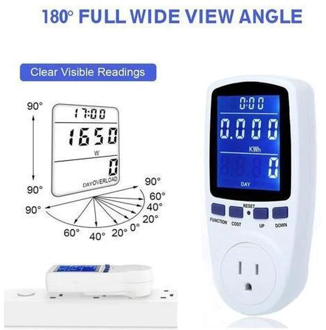 Alt view image 6 of 6 - US Plug LCD Backlight Displaying Intelligent AC Power Meter Wattmeter Socket Billing Socket Power Monitor