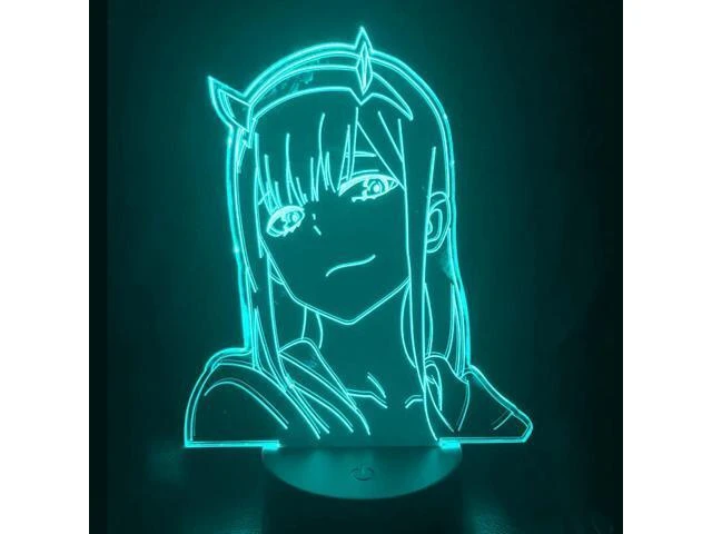 Alt view image 9 of 10 - DARLING in the FRANXX 02 zero two 3D Night Light Anime Girls Gifts Bedroom Decor Cartoon Nightlight LED Lighting Desk Lamp
