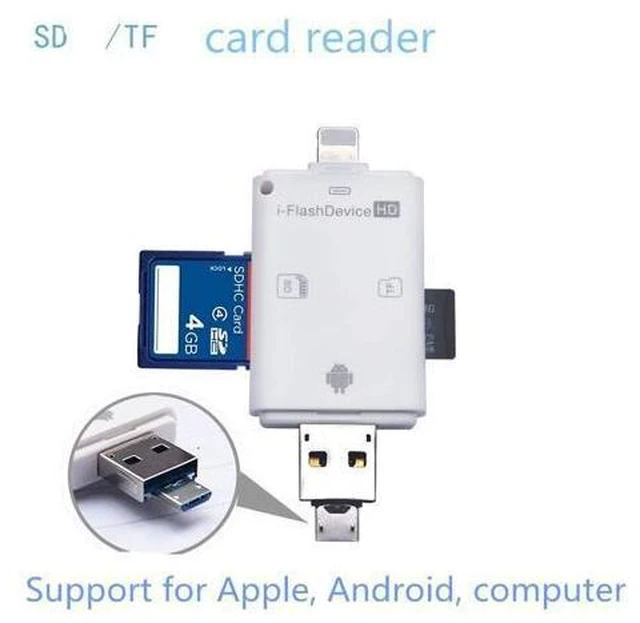 Alt view image 5 of 8 - Flash Drive SD TF Card Reader For iPhone pro 11 8 X 7 6s 6 Plus 5 s iPad 4 Air Mini 2 3 for IOS 12