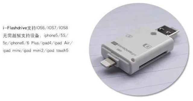 Alt view image 8 of 8 - Flash Drive SD TF Card Reader For iPhone pro 11 8 X 7 6s 6 Plus 5 s iPad 4 Air Mini 2 3 for IOS 12
