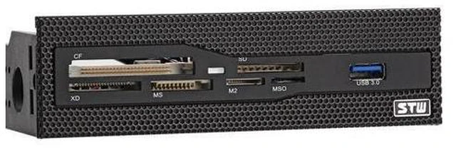 Alt view image 6 of 10 - 5.25" Bay Mesh All In one USB Front Panel CF/XD/MS/M2/SD/TF Internal USB 2 .0 Card Reader USB Flash Memory,1 USB 3.0 Port