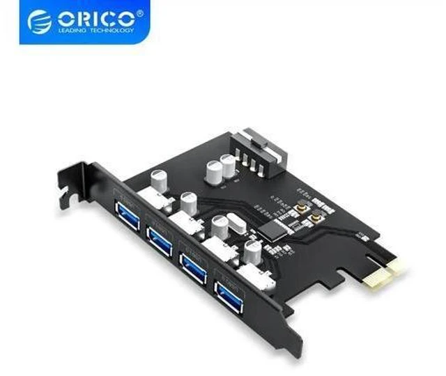 Alt view image 6 of 10 - 4 Port USB 3.0 PCI-E Express Card Adapter SuperSpeed Expansion Card USB3.0 HUB PCI-E Extender Card for Windows Mac OS