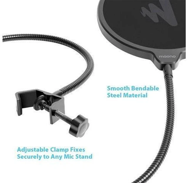Alt view image 9 of 10 - Microphone Pop Filter Metal Pop Filter Shield Double Layer Windscreen Popfilter For USB Microhone Podcast Microphone