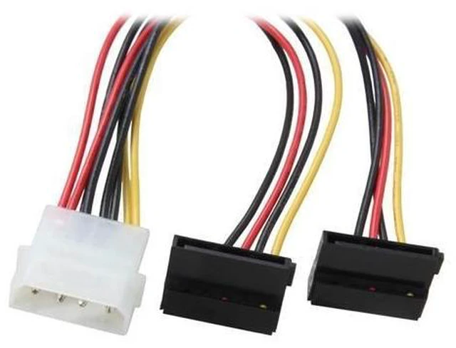 Alt view image 8 of 8 - SATA Adapter Power Cable, 4pin 2 SATA Power Connector Splitter,IDE 4 pin Spliter SATA 90 Degree for Hard Drive SSD