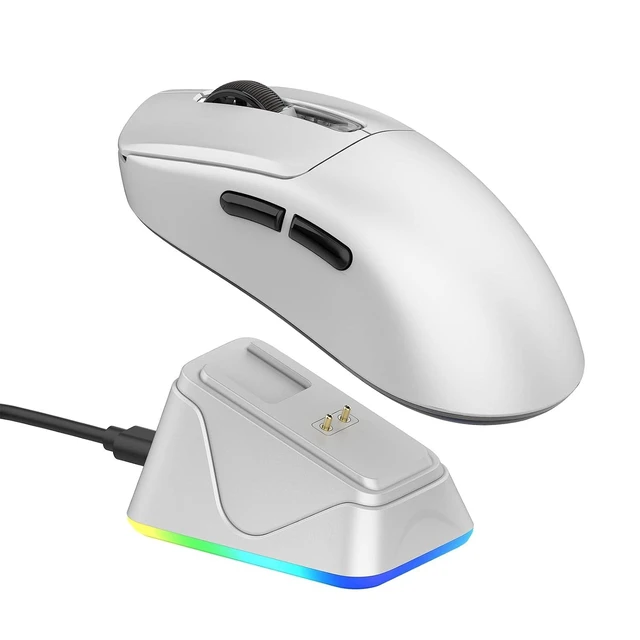 Alt view image 8 of 14 - NEX Pro Wireless Gaming Mouse with RGB Charging Dock | PixArt PAW3950, 65g, 8000Hz Polling, 42K DPI, Tri-Mode, Rechargeable, Online Software