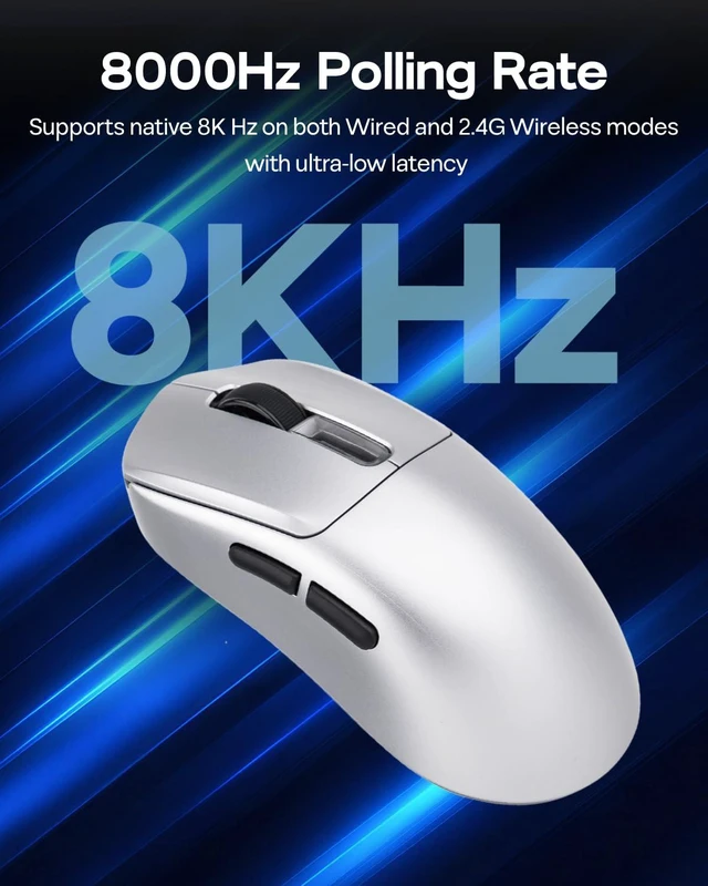 Alt view image 14 of 14 - NEX Pro Wireless Gaming Mouse with RGB Charging Dock | PixArt PAW3950, 65g, 8000Hz Polling, 42K DPI, Tri-Mode, Rechargeable, Online Software