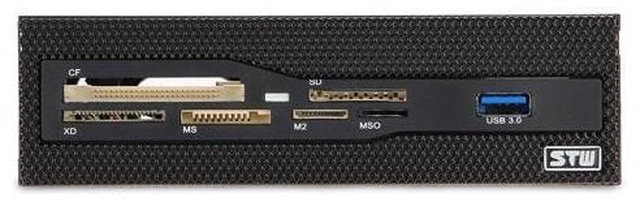 Alt view image 7 of 10 - 5.25" Bay Mesh All In one USB Front Panel CF/XD/MS/M2/SD/TF Internal USB 2 .0 Card Reader USB Flash Memory,1 USB 3.0 Port
