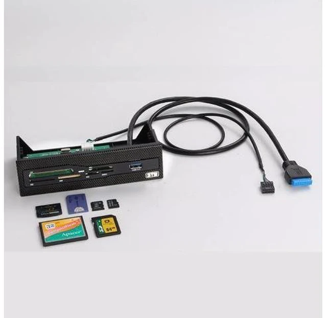 Alt view image 9 of 10 - 5.25" Bay Mesh All In one USB Front Panel CF/XD/MS/M2/SD/TF Internal USB 2 .0 Card Reader USB Flash Memory,1 USB 3.0 Port