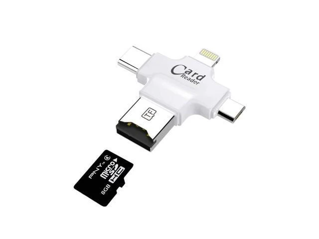 Alt view image 8 of 10 - 4 in 1 Card Reader usb-C Micro USB MicroSD tipo C Cardreader for Android ipad/iphone 7plus 6s5s MacBook OTG TF SD reader