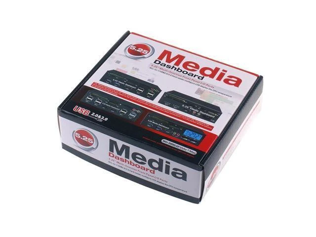 Alt view image 9 of 10 - Multifuntion 5.25inch Media Dashboard Card Reader USB 2.0 USB 3.0 20 pin e-SATA SATA Front Panel for Optical Drives Bay