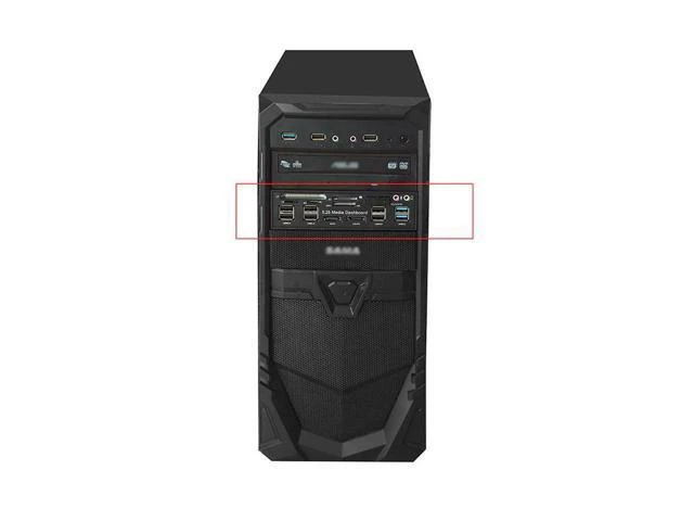 Alt view image 10 of 10 - Multifuntion 5.25inch Media Dashboard Card Reader USB 2.0 USB 3.0 20 pin e-SATA SATA Front Panel for Optical Drives Bay