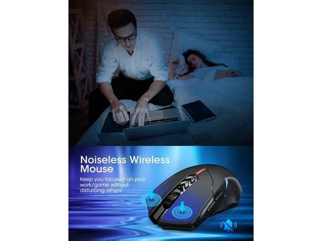 Alt view image 9 of 14 - Wireless Laptop Mouse- 2.4G USB Cordless Optical Gaming & Office Mice with 7 Silent Click Buttons Ergonomic Computer Mouse 5 Adjustable DPI Plug & Play for PC Windows Mac etc-Black