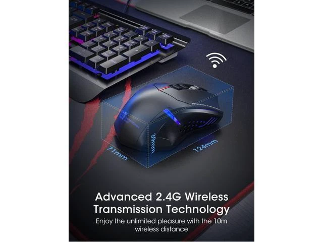 Alt view image 11 of 14 - Wireless Laptop Mouse- 2.4G USB Cordless Optical Gaming & Office Mice with 7 Silent Click Buttons Ergonomic Computer Mouse 5 Adjustable DPI Plug & Play for PC Windows Mac etc-Black