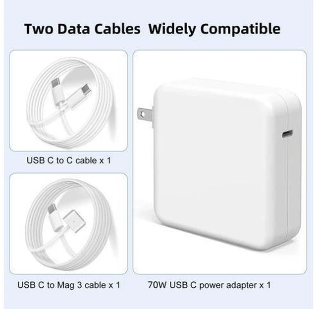 Alt view image 11 of 12 - Charger for Mac Book Air 15 13 Inch Mac Book Pro14 Inch M4 M3 M2 M1 from 2025 2024 2023 2022 2021 70W USB-C to Mag 3 Power Adapter Include 6.6FT 5A USB-C to Magnetic 3 Cable (Original Quality)
