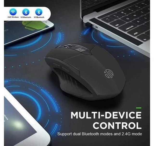 Alt view image 9 of 14 - Bluetooth Mouse, Inphic Multi-Device Silent Rechargeable Bluetooth Wireless Mouse (Tri-Mode: BT 5.0/3.0+2.4G), 1600DPI Ergonomic Portable Mouse for Laptop PC Computer,Windows Mac OS