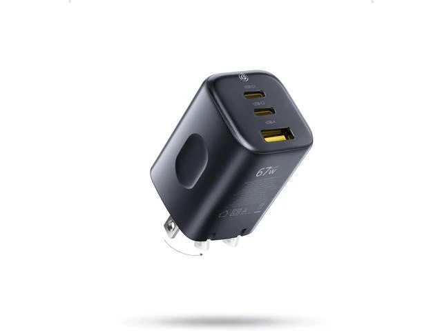Alt view image 8 of 14 - PICOGO 67W USB C Charger, Smallest 3 Port Fast Charging Block with Foldable Plug, PD/PPS for MacBook Air/Pro, iPhone 17/16/15 Series, Galaxy S25/24, Airpods 4 & More