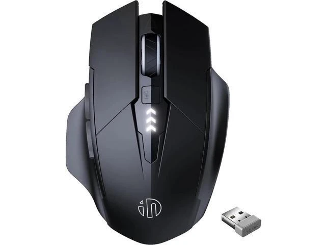 Alt view image 6 of 10 - DIXSG Wireless Mouse, Rechargeable 2.4G RF Wireless Mouse, Upgraded Visible Battery, 2400 DPI, Silent Ergonomic Computer Wireless Mouse for Laptop, Mac, PC etc.