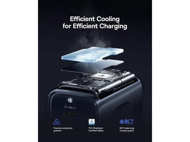 Alt view image 13 of 14 - PICOGO 67W USB C Charger, Smallest 3 Port Fast Charging Block with Foldable Plug, PD/PPS for MacBook Air/Pro, iPhone 17/16/15 Series, Galaxy S25/24, Airpods 4 & More