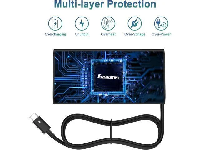 Alt view image 10 of 14 - Replacement for 130W Laptop Charger USB C Slim Adapter - XPS 17 15 7590 9700 9500 9510 Precision 5560 3560 5540 5570 5550 3561 3550 5510 5520 Latitude 7410 7310 7210 Type C Computer AC Power Cord
