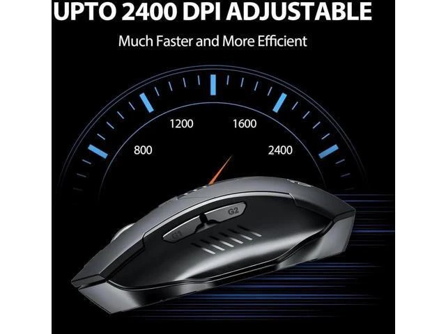 Alt view image 8 of 10 - DIXSG Wireless Mouse, Rechargeable 2.4G RF Wireless Mouse, Upgraded Visible Battery, 2400 DPI, Silent Ergonomic Computer Wireless Mouse for Laptop, Mac, PC etc.
