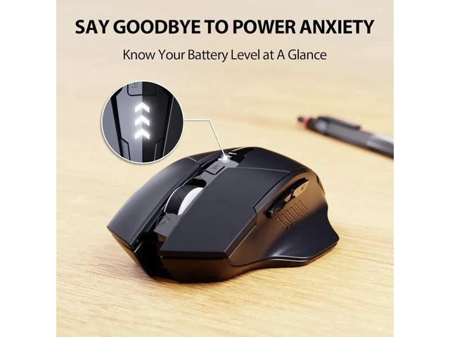 Alt view image 9 of 10 - DIXSG Wireless Mouse, Rechargeable 2.4G RF Wireless Mouse, Upgraded Visible Battery, 2400 DPI, Silent Ergonomic Computer Wireless Mouse for Laptop, Mac, PC etc.