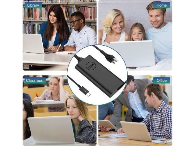 Alt view image 13 of 14 - Replacement for 130W Laptop Charger USB C Slim Adapter - XPS 17 15 7590 9700 9500 9510 Precision 5560 3560 5540 5570 5550 3561 3550 5510 5520 Latitude 7410 7310 7210 Type C Computer AC Power Cord