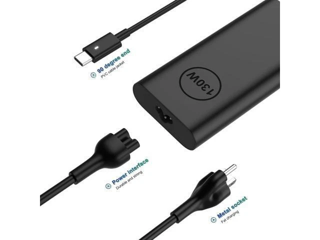 Alt view image 14 of 14 - Replacement for 130W Laptop Charger USB C Slim Adapter - XPS 17 15 7590 9700 9500 9510 Precision 5560 3560 5540 5570 5550 3561 3550 5510 5520 Latitude 7410 7310 7210 Type C Computer AC Power Cord