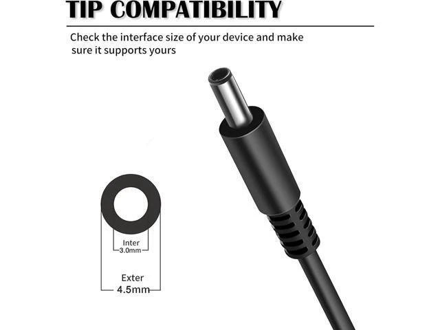 Alt view image 8 of 12 - 65W 45W Charger Replacement for Laptop Inspiron 11/13/14/15/17 3000 5000 7000 Series 3583 3593 5570 Latitude E5450 XPS 13-65 45 Watt AC 2-in-1 Computer Adapter Power Cord 4.5 * 3.0 mm Jack