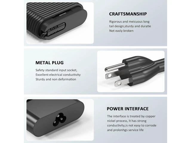 Alt view image 12 of 14 - 65W 60 Watt Replacement for Laptop Charger AC Adapter Replacement for USB C Charger Latitude 5420 5520 5320 7420 5430 7390 7320XPS 13 Chromebook 3100 Computer Type C Fast Charging Power Cord