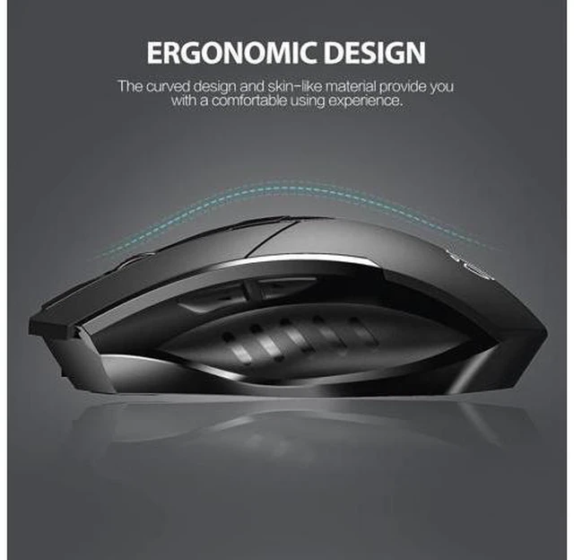 Alt view image 12 of 14 - Inphic Bluetooth Mouse, Multi-Device Silent Rechargeable Bluetooth Wireless Mouse (Tri-Mode: BT 5.0/4.0+2.4G), 1600DPI Ergonomic Portable Mouse for Laptop PC Computer,Smartphone,Windows Mac OS, Black