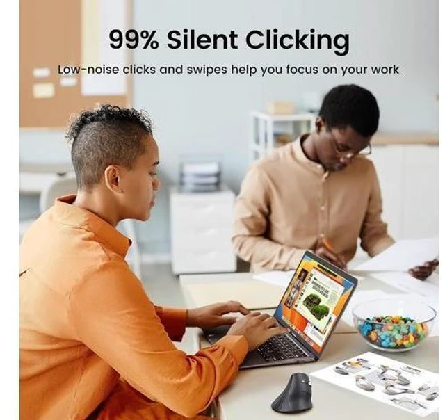 Alt view image 12 of 14 - Vertical Wireless (Bluetooth 5.0+2.4G) Ergonomic Mouse with 5 Buttons 1000/1600/2000/4000 DPI Pre of Mouse Arm Vertical Mouse Compatible with PC/Laptop/Tablet Black