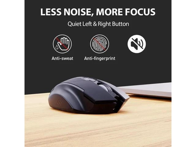 Alt view image 7 of 10 - DIXSG Wireless Mouse, Rechargeable 2.4G RF Wireless Mouse, Upgraded Visible Battery, 2400 DPI, Silent Ergonomic Computer Wireless Mouse for Laptop, Mac, PC etc.
