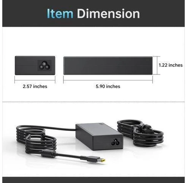 Alt view image 11 of 14 - 135W Charger for Thinkpad X1 Extreme Gen 1 2 3 4 5 4X20E50558 888015027 ADL135NDC3A Laptop Adapter Slim Tip