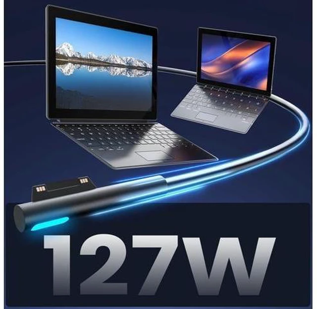 Alt view image 9 of 14 - 127W Surface Book 3 Charger - Fast Charging with USB Port for Surface Book/Laptop/Pro/Go Series